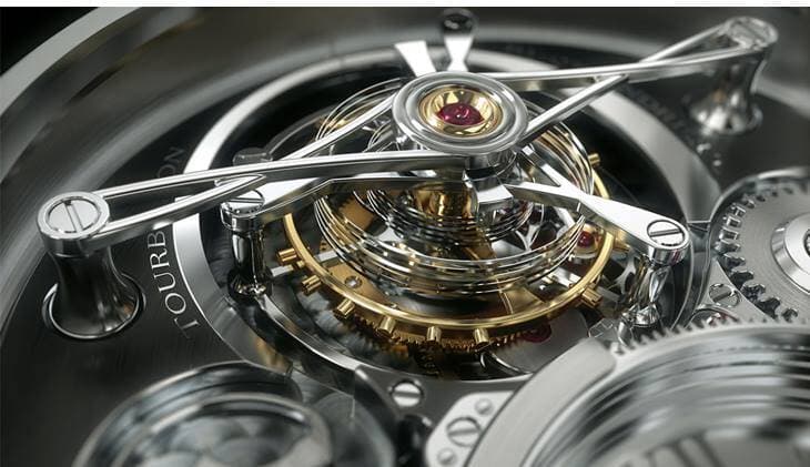 Close-up of a luxury watch movement